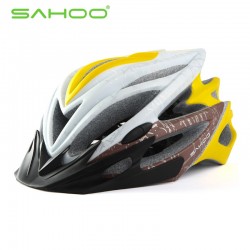 SAHOO Fahrradhelm Weiß/Gelb