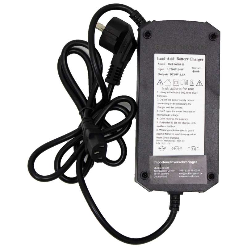 Ladegerät 60 Volt für Seniorenmobil Eco Engel 501, 503, 504 und 510